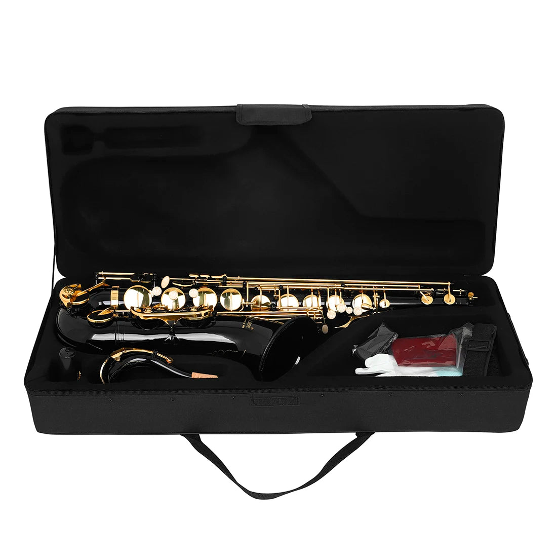 SLADE Bb Tenor Saxophone Professional Brass Sax Woodwind Instrument Saxofone with Case Reeds Strap Cleaning Set Accessories