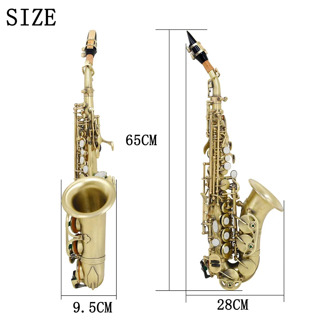 SLADE Golden Soprano Saxophone Professional Woodwind Instrument Bb B Flat Sax With Box&Mouthpiece Musical Instrument Accessories