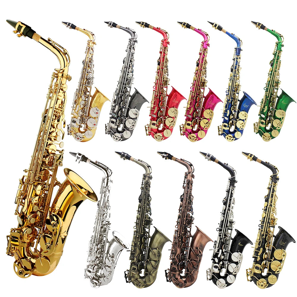 SLADE Eb Alto Saxophone E Flat Alto Sax Woodwind Instrument Saxofone with Case Strap Gloves Reeds Cleaning Brush Accessories