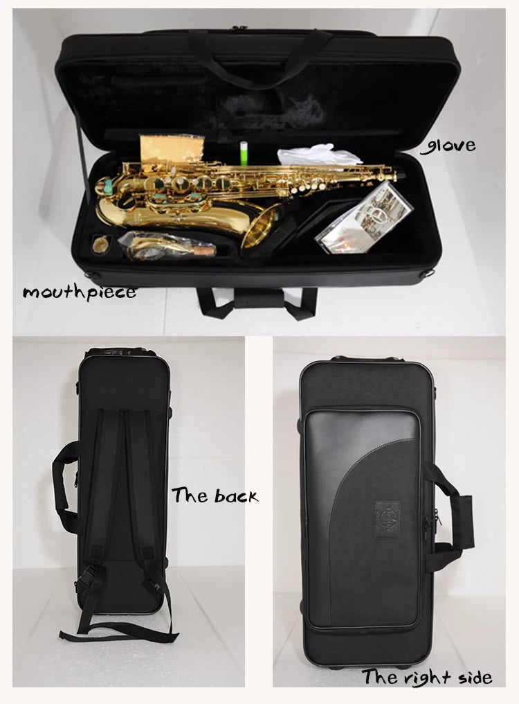 High Quality Black Nickel Gold Lacquer Tenor Saxophone Bb Tone Hand Engraved Brass Body Saxofon Tenor